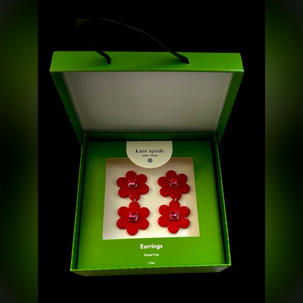 NWT Floral Linear Earrings - kate spade new york x Target Red